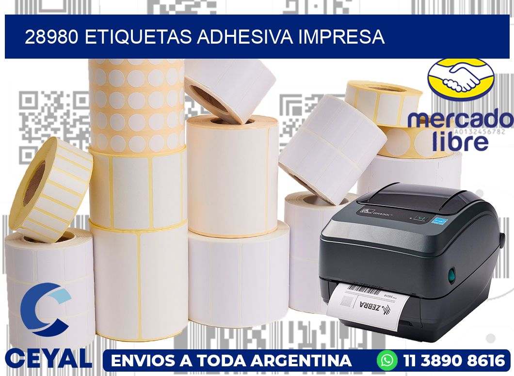 28980 etiquetas adhesiva impresa