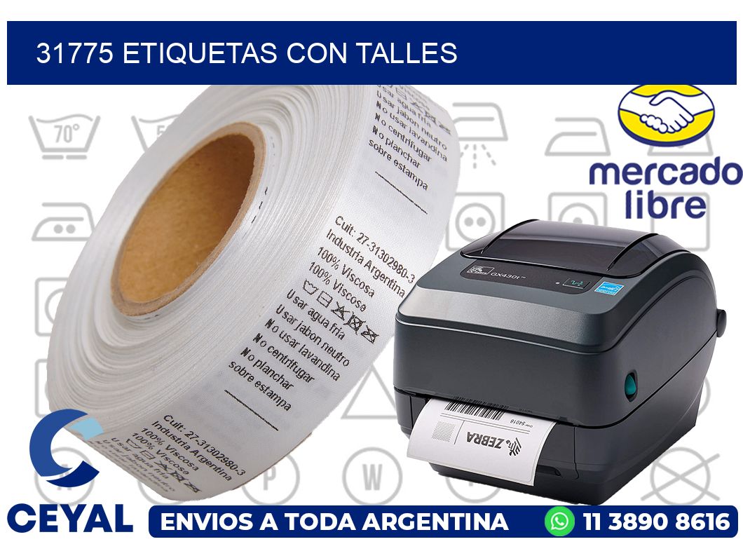 31775 Etiquetas con talles