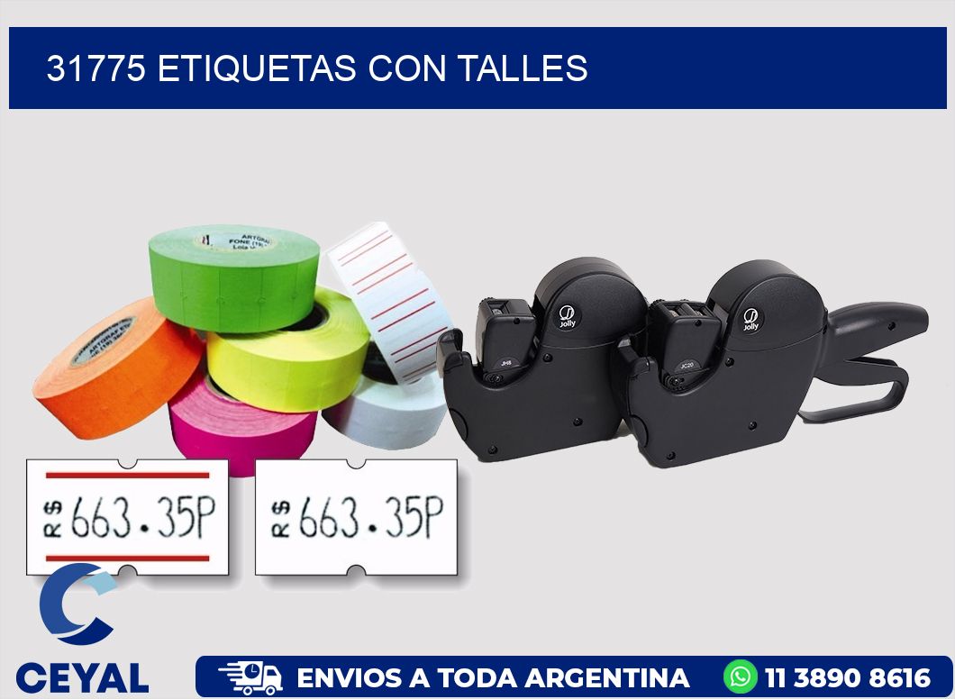 31775 Etiquetas con talles