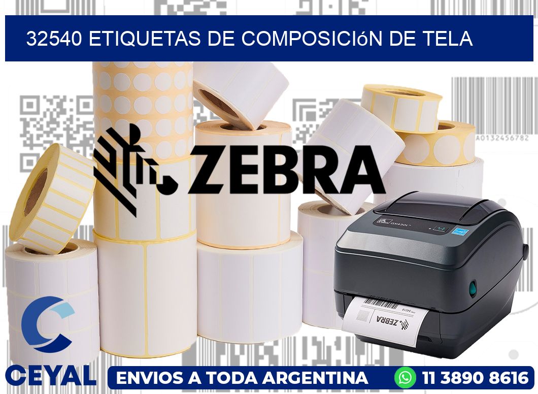 32540 Etiquetas de Composición de Tela