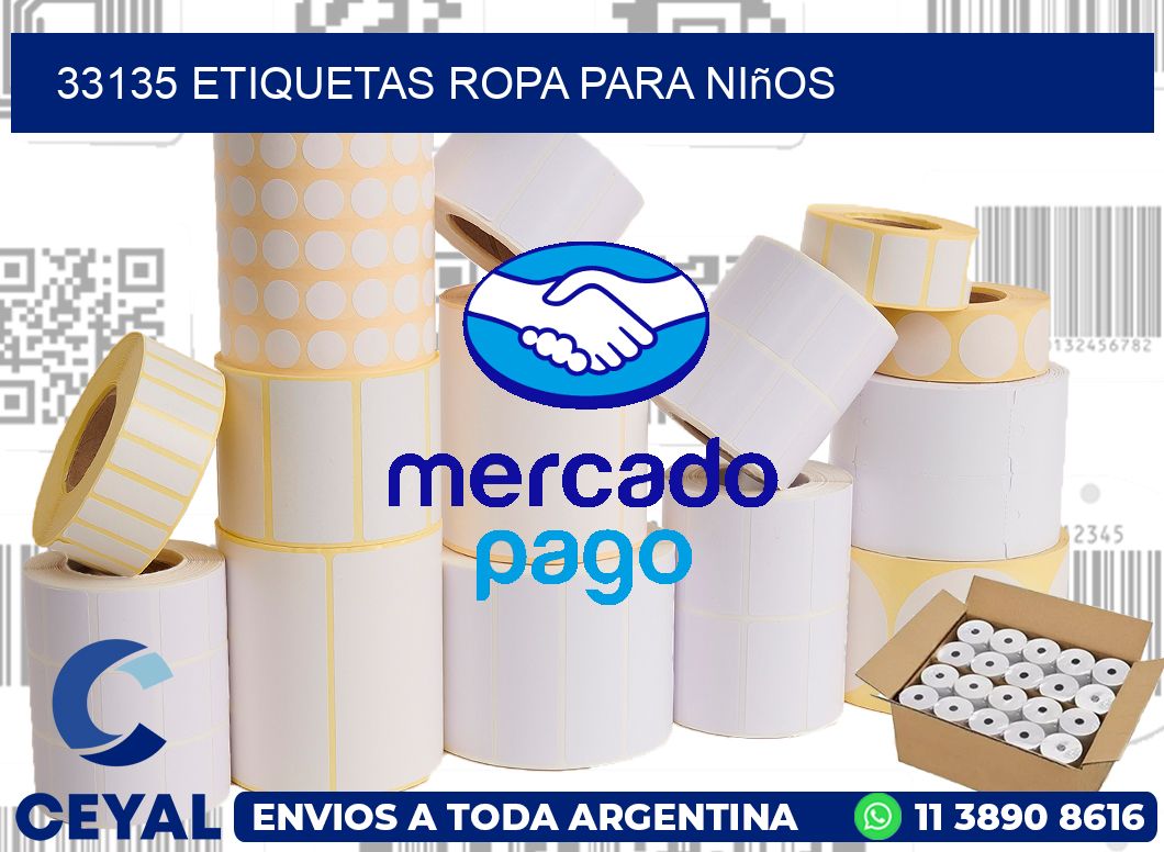 33135 Etiquetas ropa para niños