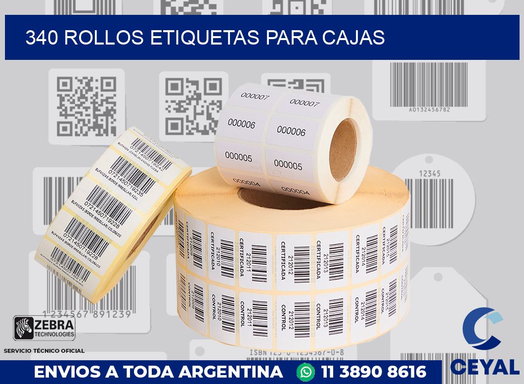 340 Rollos etiquetas para cajas