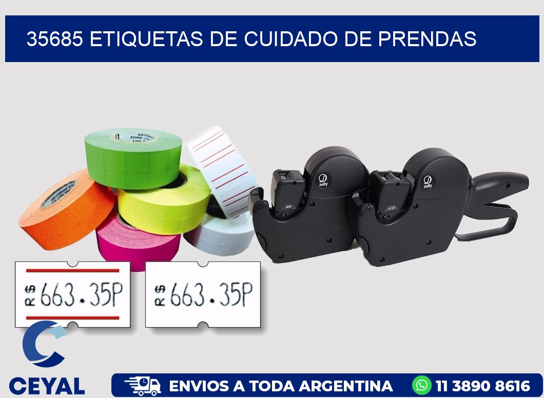 35685 Etiquetas de cuidado de Prendas