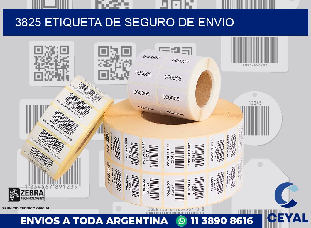 3825 Etiqueta de seguro de envio