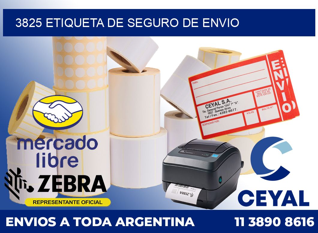3825 Etiqueta de seguro de envio