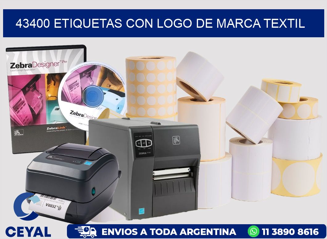 43400 Etiquetas con logo de marca textil