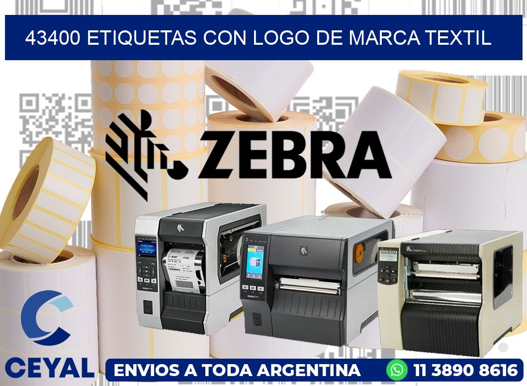 43400 Etiquetas con logo de marca textil