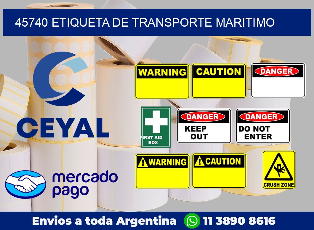 45740 Etiqueta de transporte maritimo
