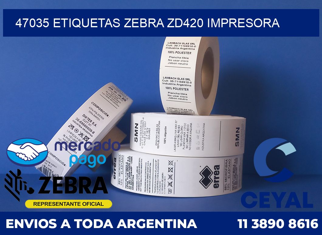 47035 etiquetas Zebra zd420 impresora