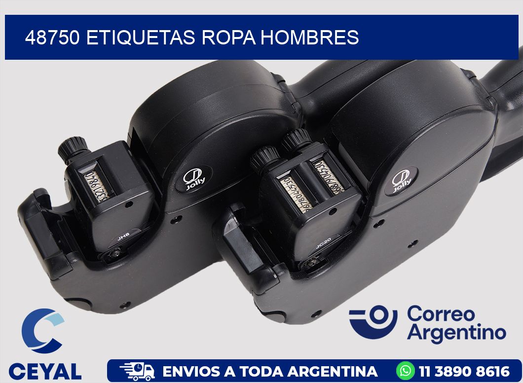 48750 Etiquetas ropa hombres