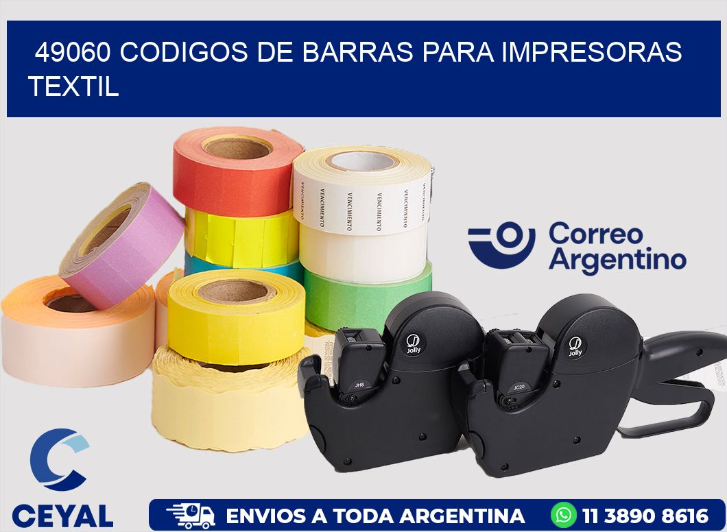 49060 codigos de barras para impresoras textil