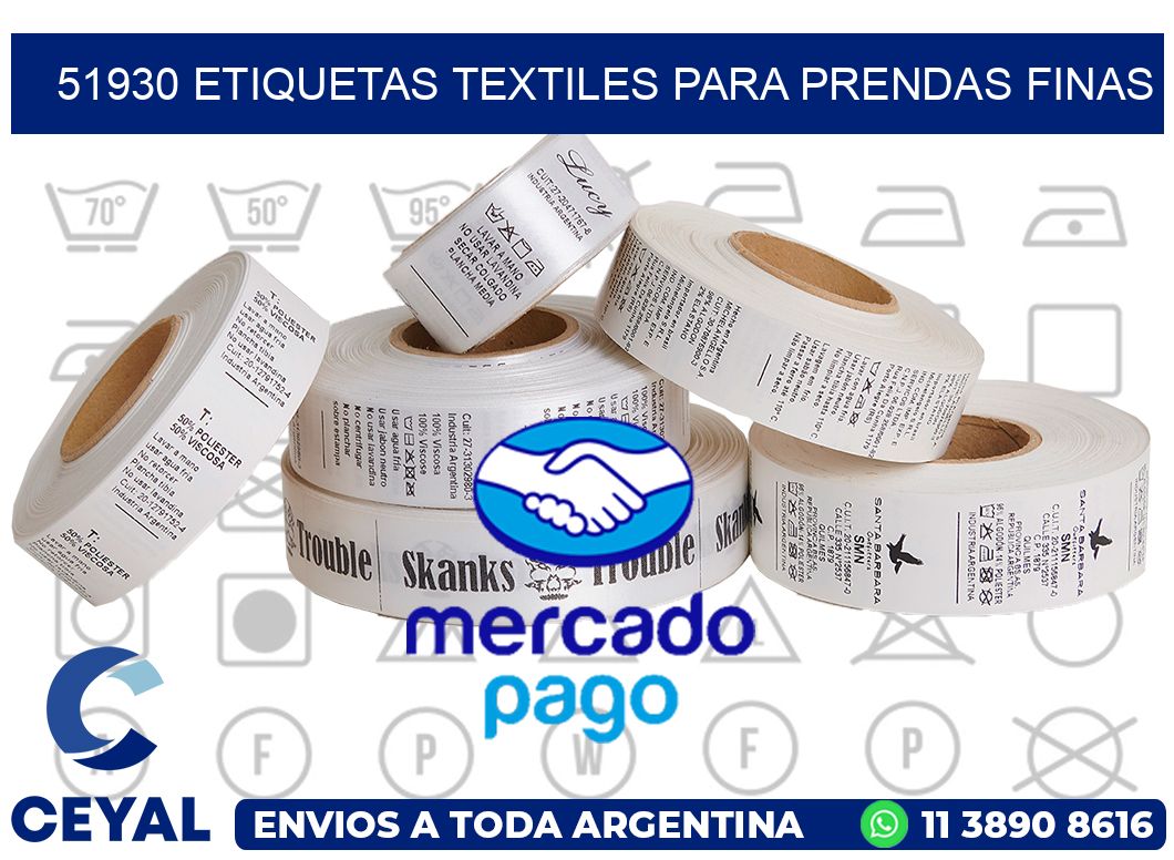 51930 Etiquetas textiles para prendas finas