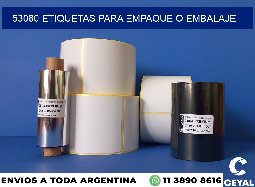 53080 etiquetas para empaque o embalaje