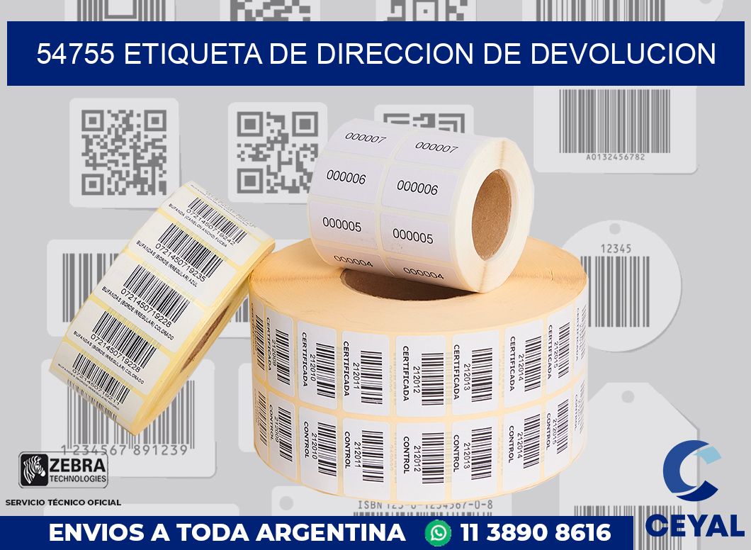 54755 Etiqueta de direccion de devolucion