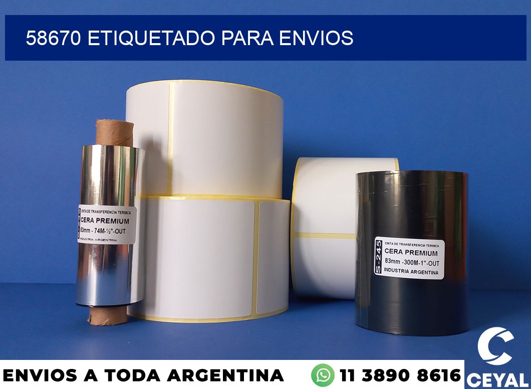 58670 etiquetado para envios