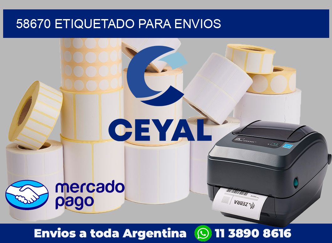 58670 etiquetado para envios