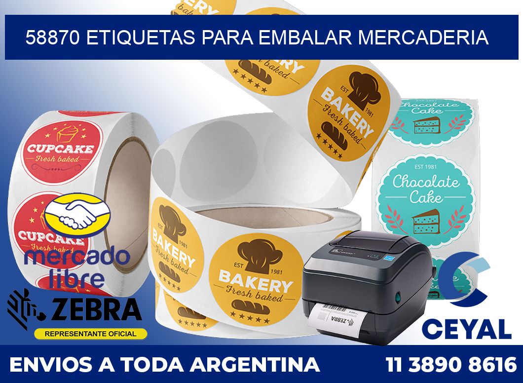58870 Etiquetas para embalar mercaderia