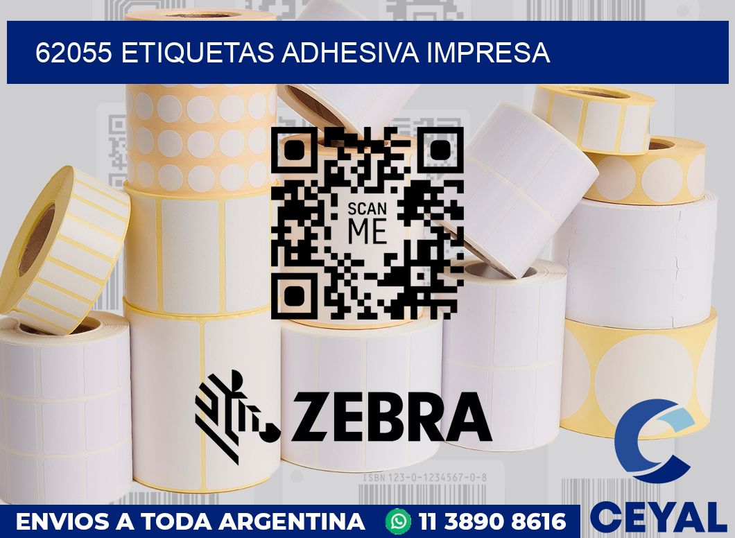 62055 etiquetas adhesiva impresa