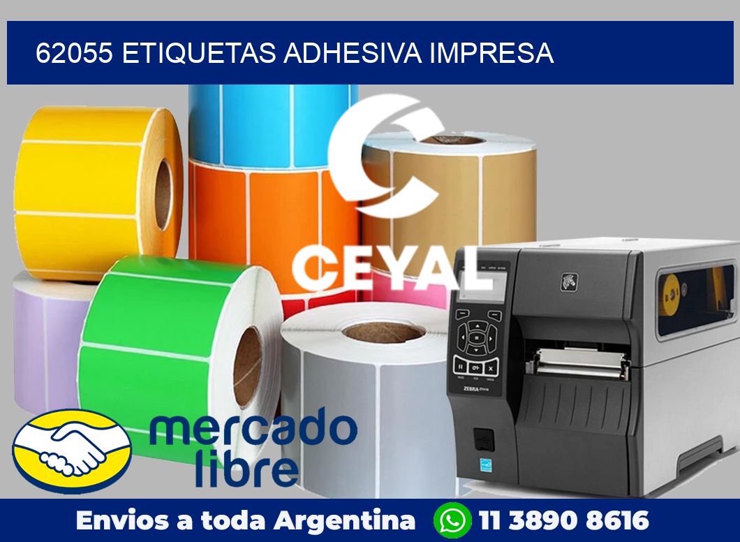 62055 etiquetas adhesiva impresa