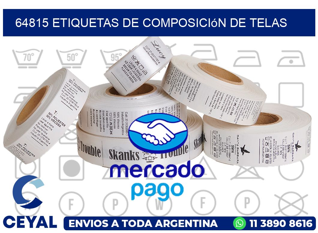 64815 Etiquetas de composición de Telas