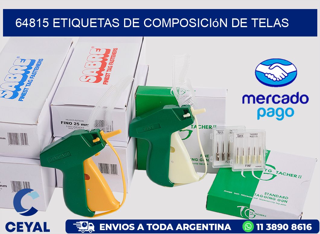 64815 Etiquetas de composición de Telas