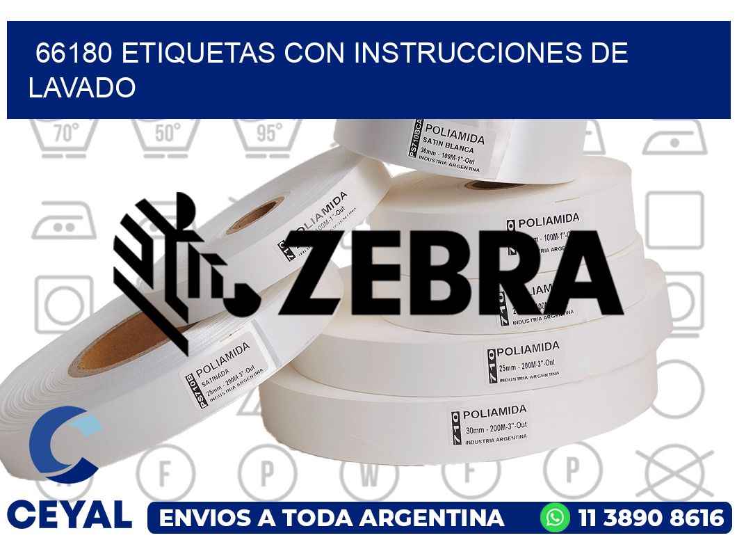 66180 Etiquetas con instrucciones de lavado