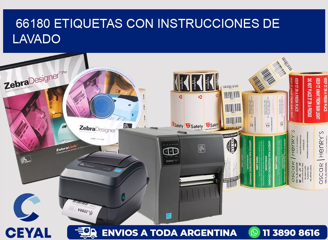 66180 Etiquetas con instrucciones de lavado