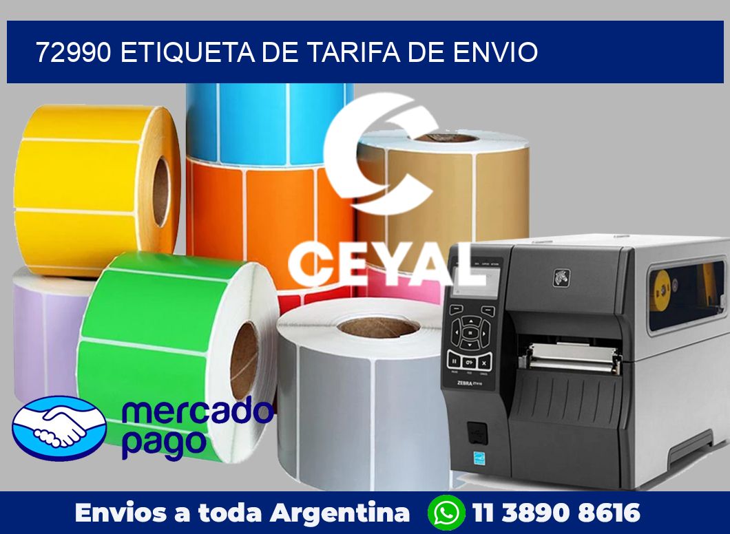 72990 Etiqueta de tarifa de envio