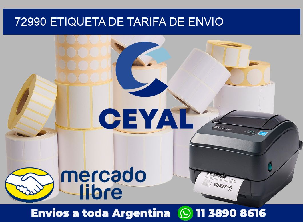 72990 Etiqueta de tarifa de envio