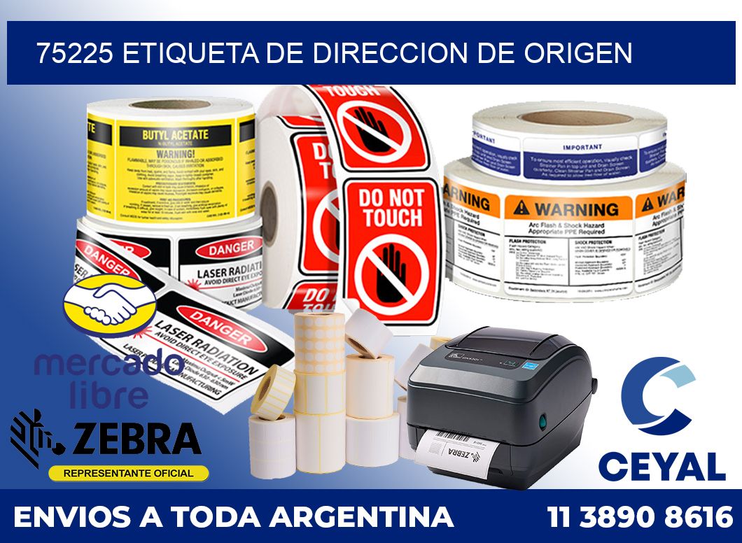 75225 Etiqueta de direccion de origen