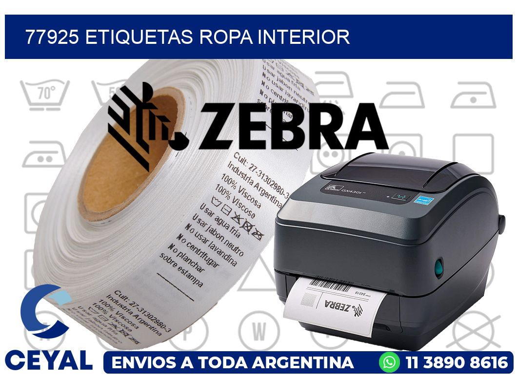 77925 Etiquetas ropa interior