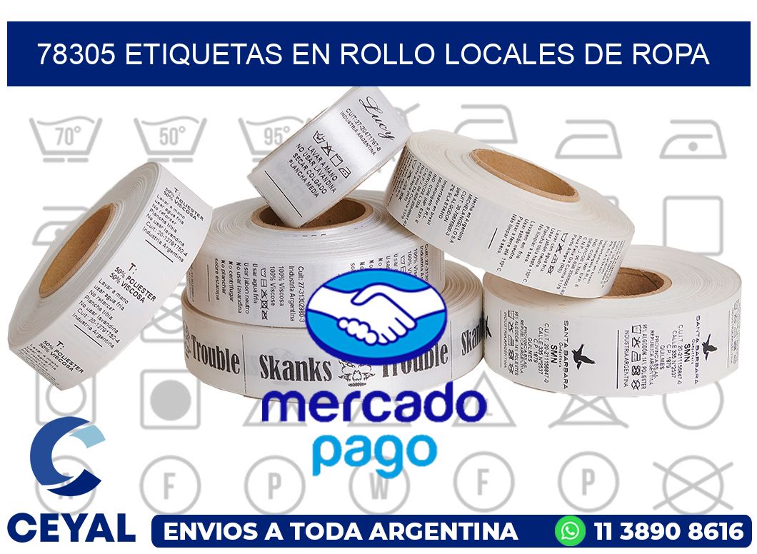 78305 Etiquetas en rollo locales de ropa