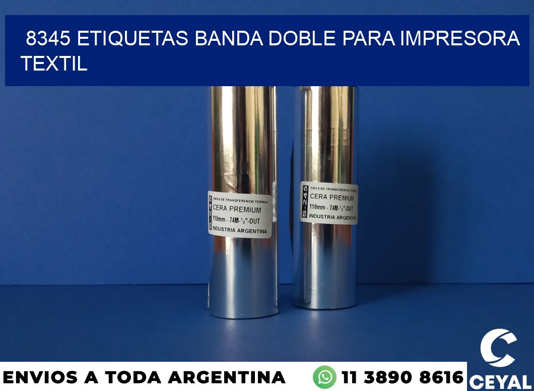 8345 etiquetas banda doble para impresora textil