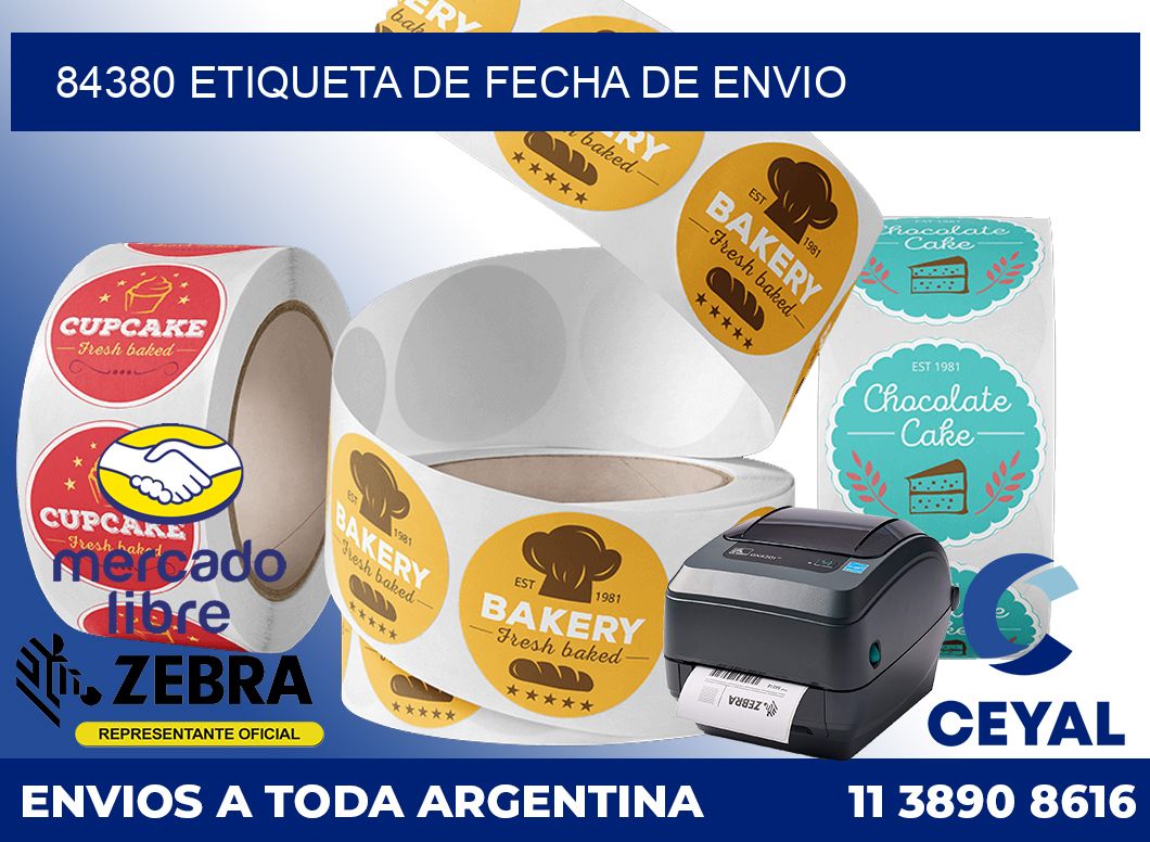 84380 Etiqueta de fecha de envio