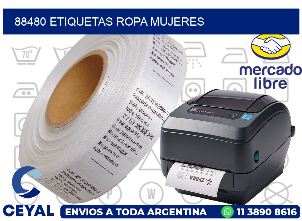 88480 Etiquetas ropa mujeres