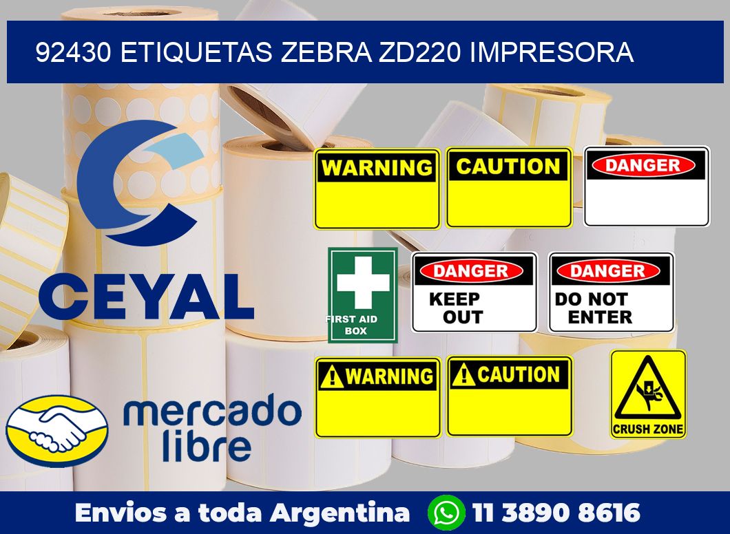 92430 etiquetas Zebra zd220 impresora