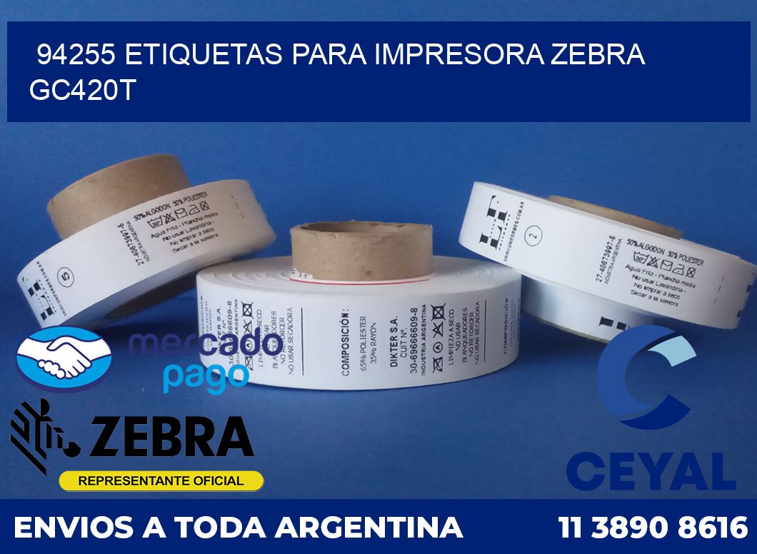 94255 etiquetas para impresora zebra GC420T