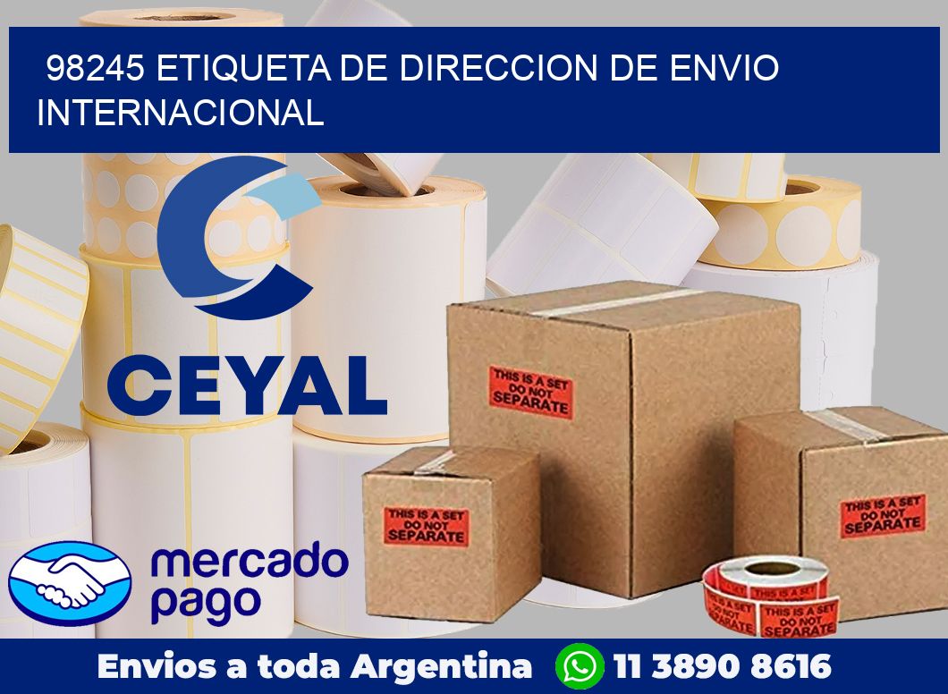 98245 Etiqueta de direccion de envio internacional