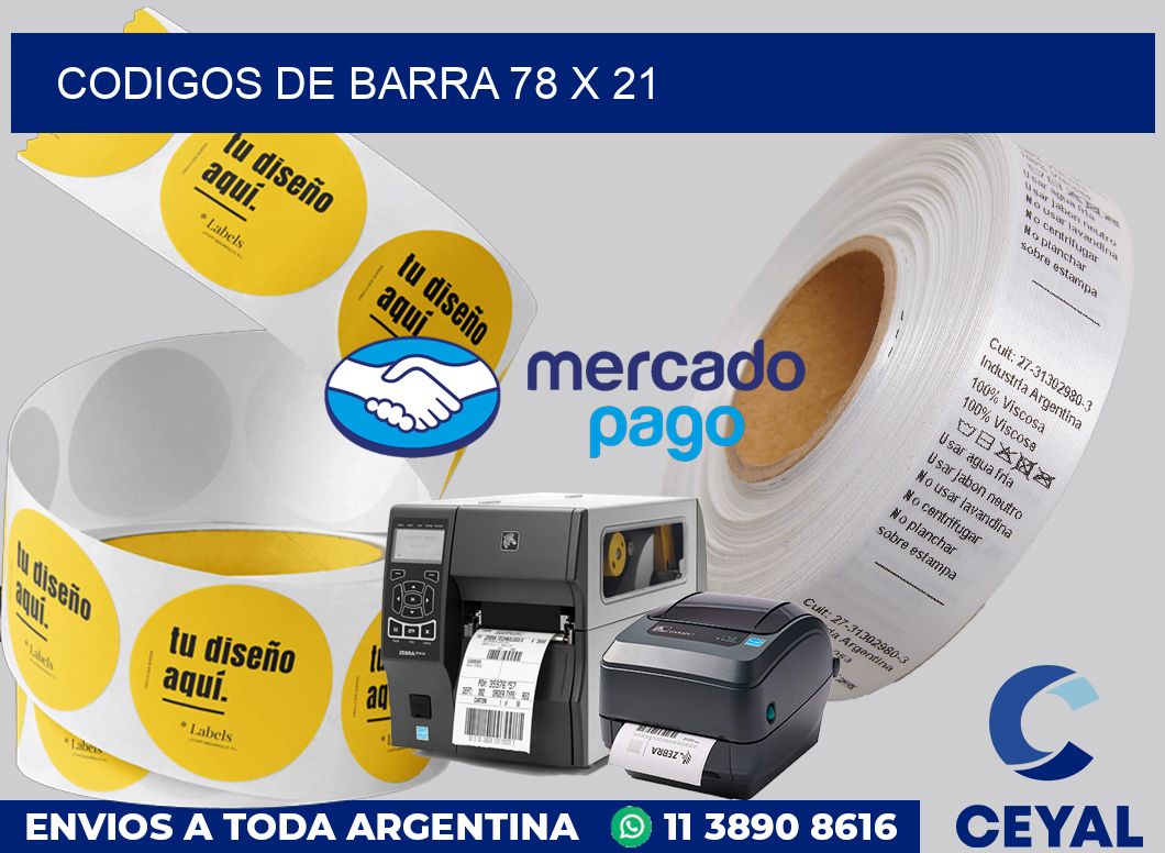 Codigos de barra 78 x 21