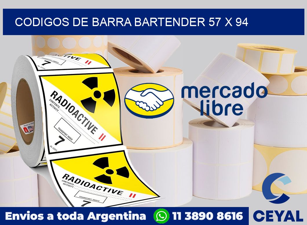 Codigos de barra Bartender 57 x 94