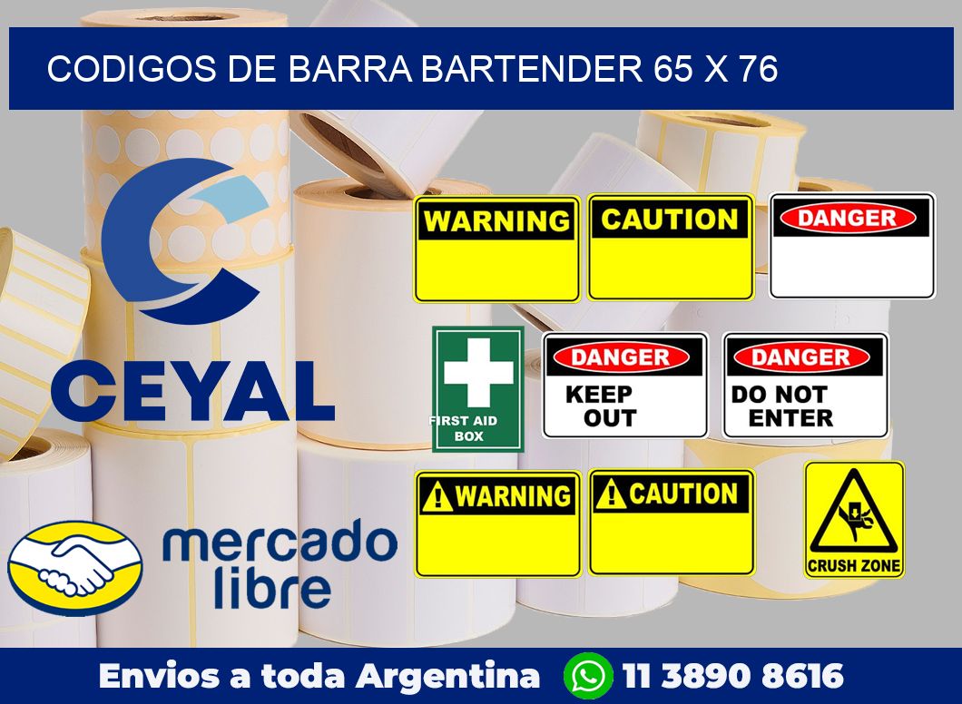 Codigos de barra Bartender 65 x 76