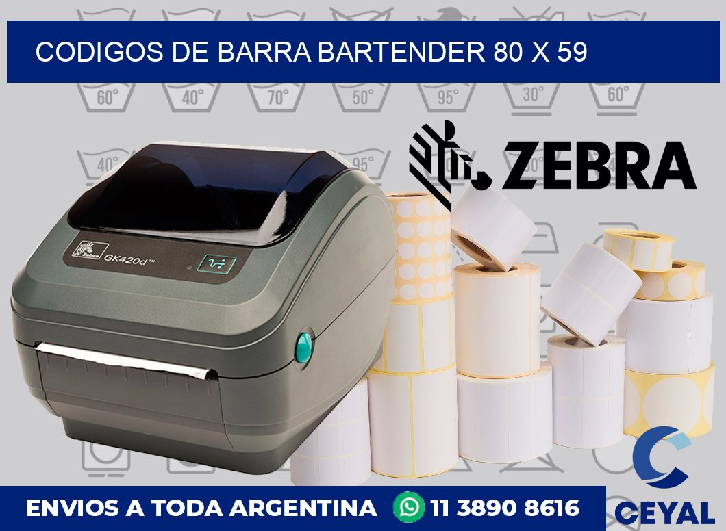 Codigos de barra Bartender 80 x 59
