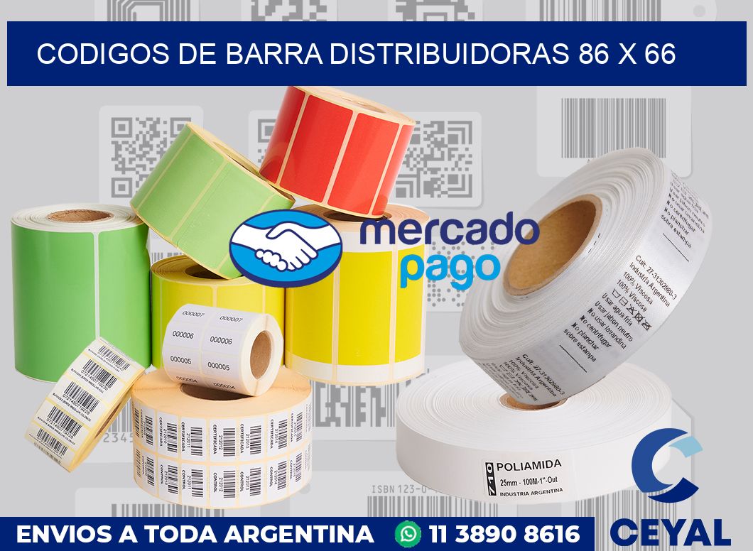 Codigos de barra distribuidoras 86 x 66