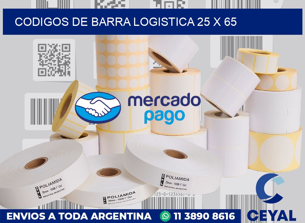 Codigos de barra logistica 25 x 65
