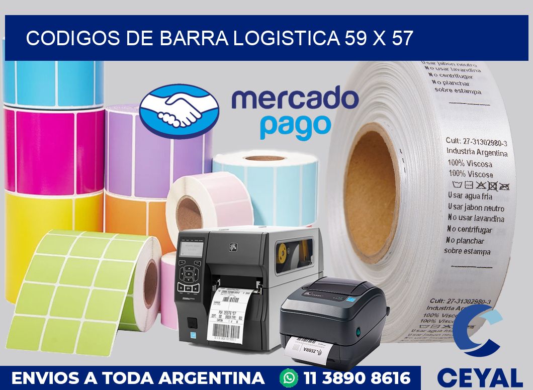 Codigos de barra logistica 59 x 57