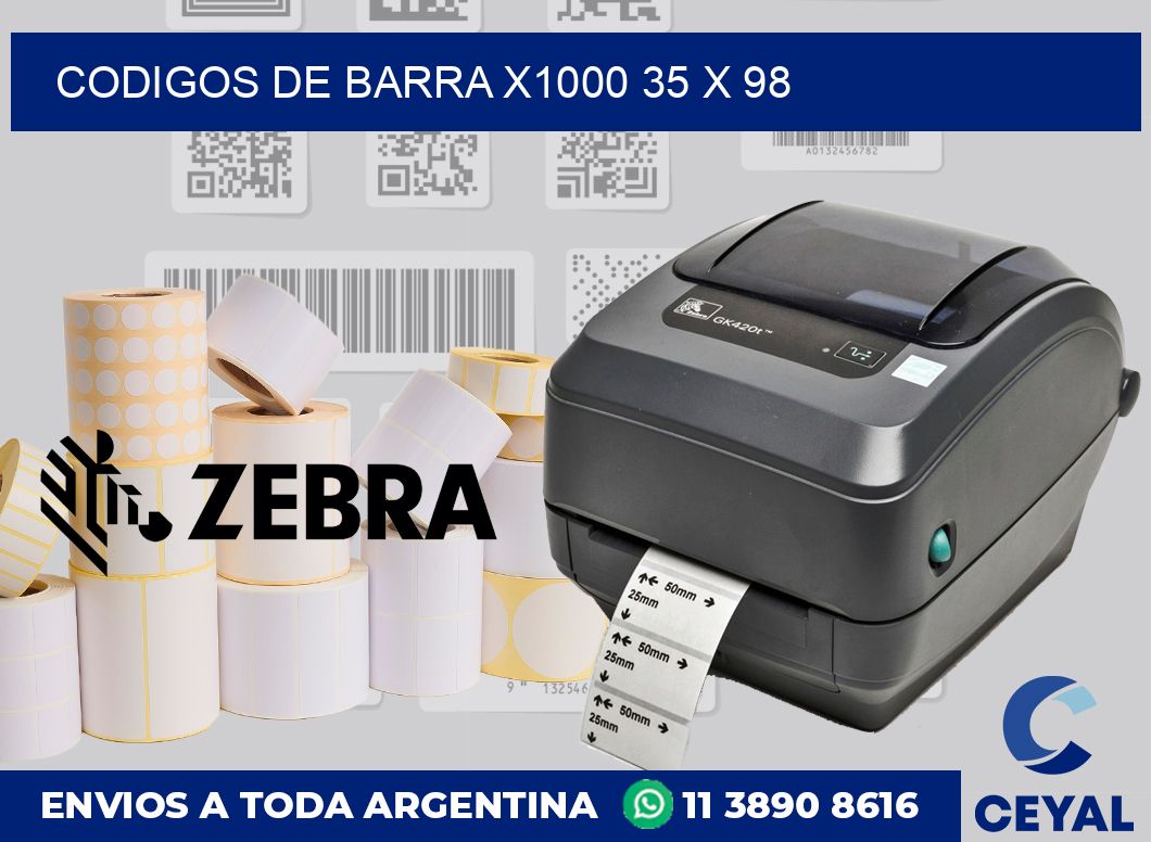 Codigos de barra x1000 35 x 98