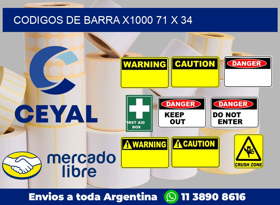 Codigos de barra x1000 71 x 34
