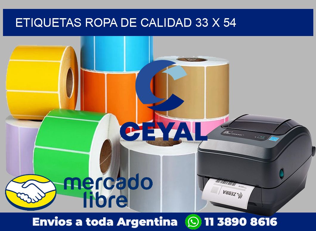 Etiquetas ropa de calidad 33 x 54