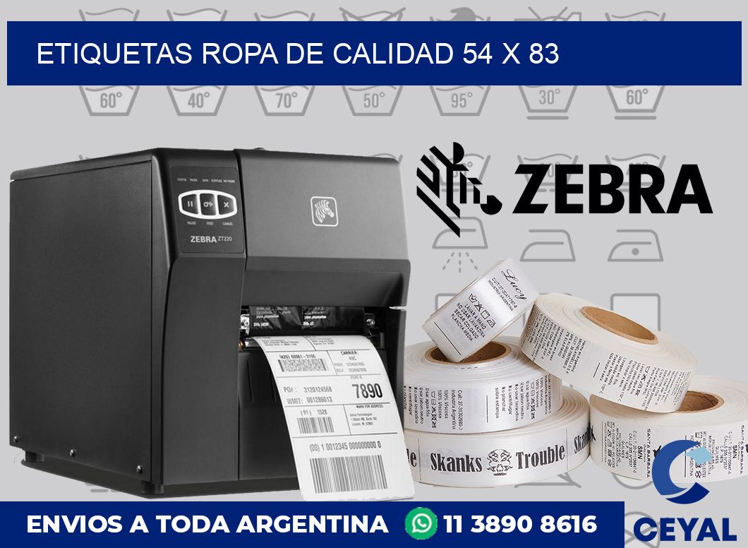 Etiquetas ropa de calidad 54 x 83
