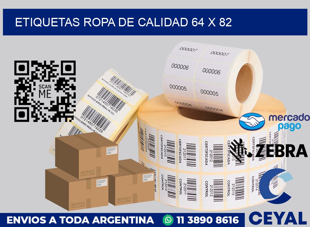 Etiquetas ropa de calidad 64 x 82